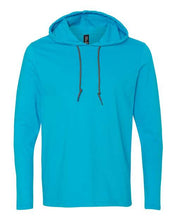 Load image into Gallery viewer, Softstyle® Lightweight Hooded Long Sleeve T-Shirt

