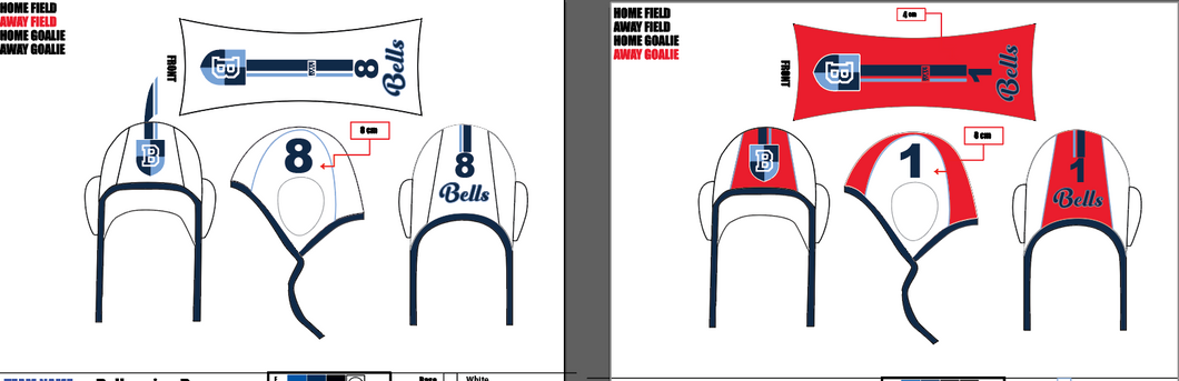 Bellarmine Away 2-25 Field, 1,1A,1B,1C Goalies Away Caps