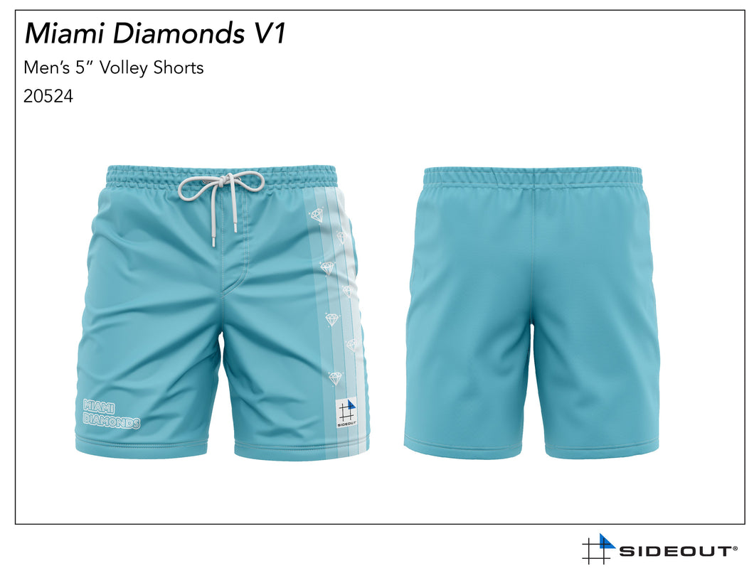 Miami Diamonds Volleyball Club Men's & Boy's Volley Short with Compression Liner