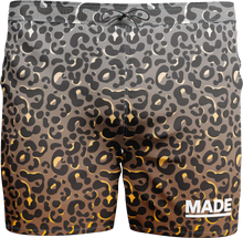 Load image into Gallery viewer, Made Lab 5" Leopard Print Swim Trunks
