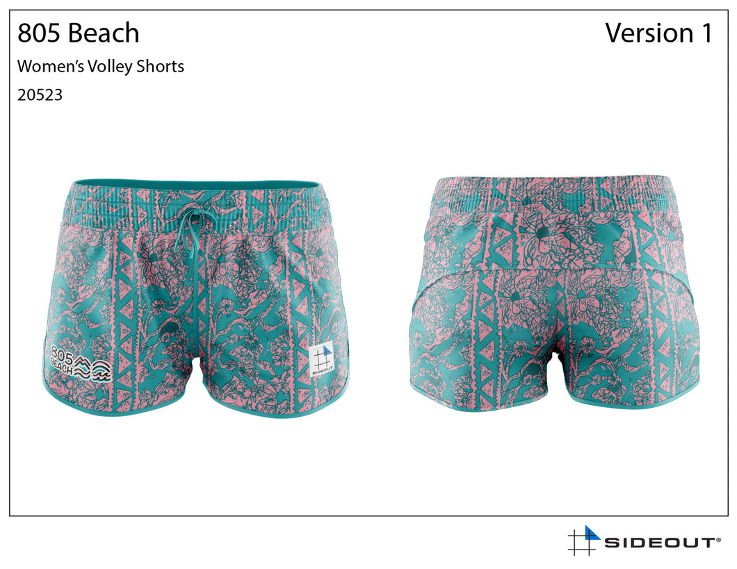 805 Beach Deep Sea Women's Volley Shorts